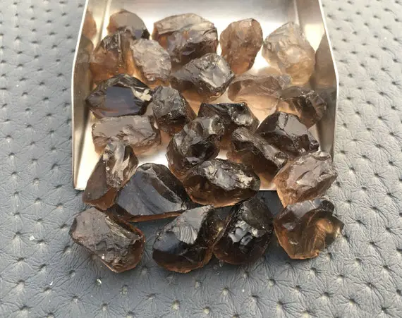 10 Pieces Gemstone Raw Size 16-18 Mm,untreated Brown Smoky Quartz Rough, Crystal Raw For Meditation,rough Stone, Natural Smoky Quartz Rough
