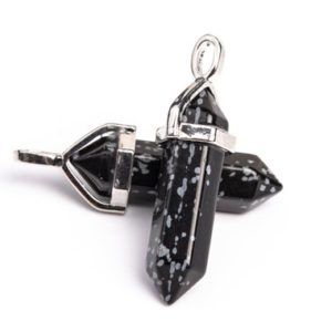 Shop Snowflake Obsidian Pendants! 2 Pcs – 39x8MM Natural Snowflake Obsidian Beads Hexagonal Pointed Pendant Grade AAA Silver Plated Cap Bulk Lot Options (102623-555) | Natural genuine Snowflake Obsidian pendants. Buy crystal jewelry, handmade handcrafted artisan jewelry for women.  Unique handmade gift ideas. #jewelry #beadedpendants #beadedjewelry #gift #shopping #handmadejewelry #fashion #style #product #pendants #affiliate #ad