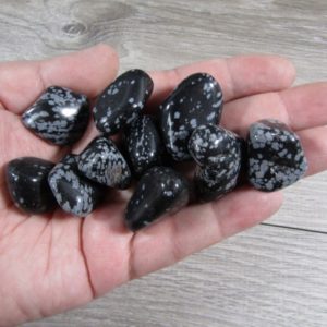 Snowflake Obsidian 0.75 inch + Tumbled Stone T253 | Natural genuine stones & crystals in various shapes & sizes. Buy raw cut, tumbled, or polished gemstones for making jewelry or crystal healing energy vibration raising reiki stones. #crystals #gemstones #crystalhealing #crystalsandgemstones #energyhealing #affiliate #ad