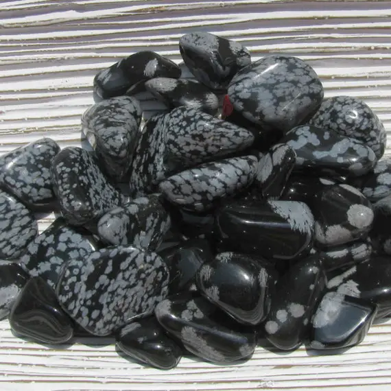 Snowflake Obsidian - Tumbled Stone - Tumbled Obsidian - Snowflake - Obsidian Stone - Protection Stone - Past Life Healing - Balance Stone