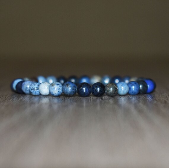 6mm Old Blue Sodalite Bracelet, Gemstone Bracelet,  Healing Crystal Bracelet, Natural Crystal Jewelry, Men Bracelet, Women Bracelet, Calming
