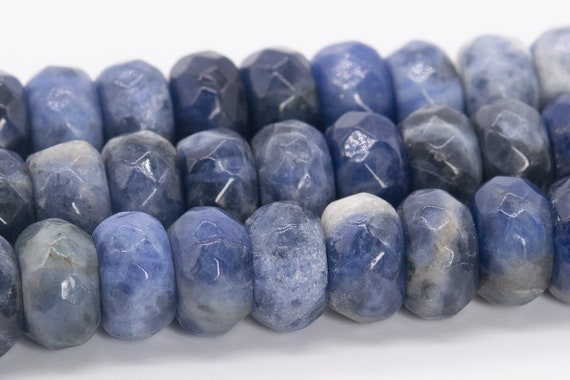 10x6mm Blue Sodalite Beads Grade Aaa Genuine Natural Gemstone Faceted Rondelle Loose Beads 15" / 7.5" Bulk Lot Options (110538)