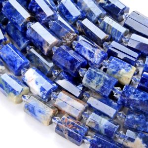 Shop Sodalite Faceted Beads! 17-19X11-13MM Sodalite Gemstone Faceted Round Tube Loose Beads (S8) | Natural genuine faceted Sodalite beads for beading and jewelry making.  #jewelry #beads #beadedjewelry #diyjewelry #jewelrymaking #beadstore #beading #affiliate #ad