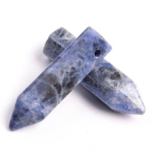 2 Pcs 30x8MM Sodalite Beads Healing Hexagonal Pointed Grade AAA Genuine Natural Loose Beads BULK LOT 2,4,6,12 and 50 (103286-721) | Natural genuine other-shape Sodalite beads for beading and jewelry making.  #jewelry #beads #beadedjewelry #diyjewelry #jewelrymaking #beadstore #beading #affiliate #ad