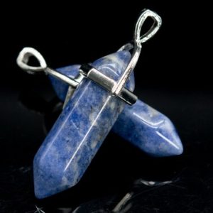 Shop Sodalite Pendants! 2 Pcs – 39x8MM Sodalite Beads Healing Hexagonal Pointed Pendant Natural Grade A Silver Plated Cap Bulk Lot Options (111102-3320) | Natural genuine Sodalite pendants. Buy crystal jewelry, handmade handcrafted artisan jewelry for women.  Unique handmade gift ideas. #jewelry #beadedpendants #beadedjewelry #gift #shopping #handmadejewelry #fashion #style #product #pendants #affiliate #ad