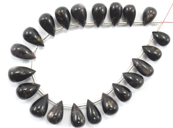 21 Natural Star Sapphire Briolette Beads: Teardrop Gemstone Jewelry Stone (7x11-9x14 Mm)