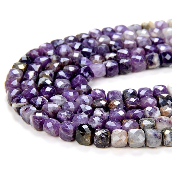 4mm Natural Sugilite Gemstone Grade Aa Micro Faceted Cube Loose Beads 15 Inch Full Strand (80009273-p47)