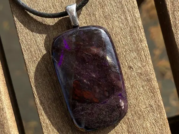 Unisex Sugilite, A Love Stone, Stainless Steel, Healing Stone Necklace With Positive Energy!
