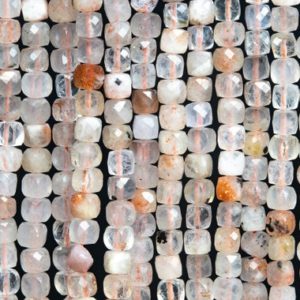 Shop Sunstone Faceted Beads! 81 / 40 Pcs – 5x5MM Transparent Multicolor Sunstone Beads India Grade A Genuine Natural Faceted Cube Gemstone Loose Beads (113286) | Natural genuine faceted Sunstone beads for beading and jewelry making.  #jewelry #beads #beadedjewelry #diyjewelry #jewelrymaking #beadstore #beading #affiliate #ad