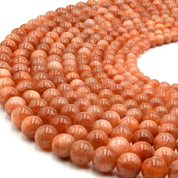 Aaa Sunstone Beads  | 5mm, 6mm, 7mm, 8mm, 9mm | Round Smooth Sunstone Beads