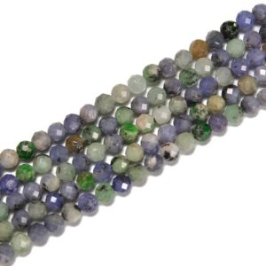 Shop Tanzanite Faceted Beads! Natural Multi Color Tanzanite Faceted Round Beads Size 5mm 15.5'' Strand | Natural genuine faceted Tanzanite beads for beading and jewelry making.  #jewelry #beads #beadedjewelry #diyjewelry #jewelrymaking #beadstore #beading #affiliate #ad