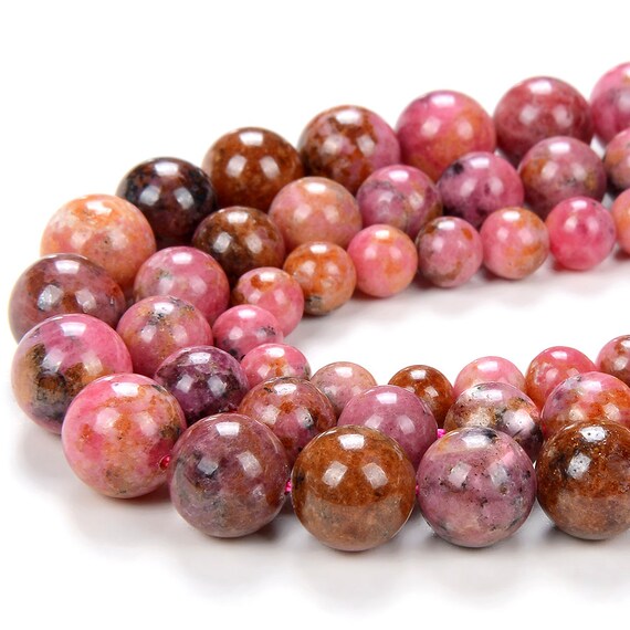 Natural Thulite Pink Zoisite Gemstone Grade A Round 5mm 6mm 7mm 8mm 9mm 10mm Loose Beads (d201)
