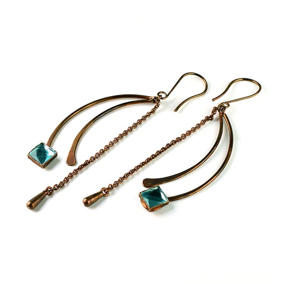 Hydro Blue Topaz Stone Earrings  Gemstone Earrings  Chain Earrings  Earrings For Women  Dangle Earrings  Drop Earrings  Charm Earring