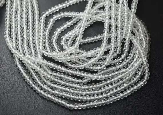 13 Inches Strand,finest Quality,aaa Quality,natural White Topaz Faceted Rondelles,size 2.60mm