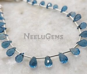 Shop Topaz Bead Shapes! 50%OFF Natural Beautiful London Blue Topaz Drops Strand | London Blue Topaz Drops Strand | Amazing Quality Of London Blue Topaz Strand | Natural genuine other-shape Topaz beads for beading and jewelry making.  #jewelry #beads #beadedjewelry #diyjewelry #jewelrymaking #beadstore #beading #affiliate #ad