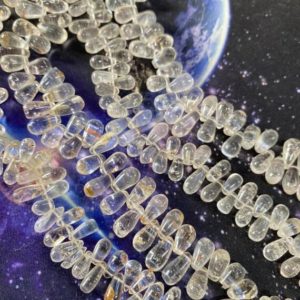 Shop Topaz Bead Shapes! 6 BEADS Fascinating and Amazingly unique freeform handcut natural rustic Topaz Teardrop Briolette drops.8-14mm | Natural genuine other-shape Topaz beads for beading and jewelry making.  #jewelry #beads #beadedjewelry #diyjewelry #jewelrymaking #beadstore #beading #affiliate #ad