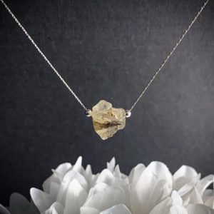 Imperial Topaz Necklace, Raw Crystal Pendant, Healing Crystals Manifestation, Simple November Birthstone Necklace | Natural genuine Gemstone pendants. Buy crystal jewelry, handmade handcrafted artisan jewelry for women.  Unique handmade gift ideas. #jewelry #beadedpendants #beadedjewelry #gift #shopping #handmadejewelry #fashion #style #product #pendants #affiliate #ad