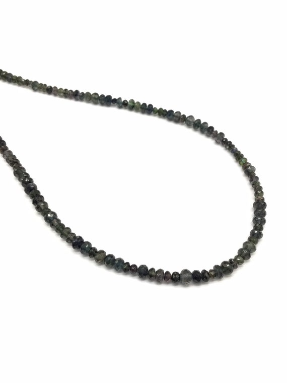 Tourmaline Multi Dark  Faceted Beads / Rondelle Gemstone Necklace  16inch Length 1strand 60.70carats Size- 3 To 5 Mm Gemstone For Jewels