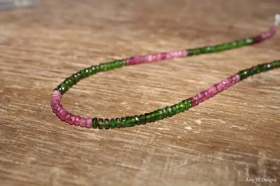 Watermelon Tourmaline Necklace, Pink And Green Tourmaline, Ombre, Watermelon Tourmaline Jewelry Pink, October Birthstone