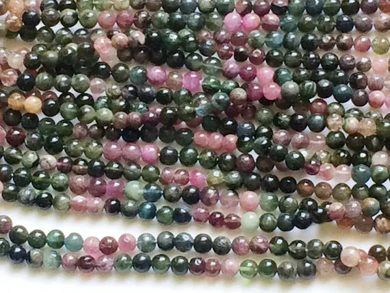 6.5mm Multi Tourmaline Plain Balls, Multi Tourmaline Plain Round Beads, 13 Inch, Multi Tourmaline For Jewelry (1st To 5st Options) - Rama64