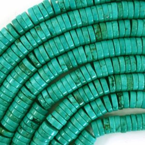 Shop Turquoise Beads! Green Turquoise Heishi Disc Beads Gemstone 15.5" Strand S1 3mm 4mm 6mm 8mm 10mm | Natural genuine beads Turquoise beads for beading and jewelry making.  #jewelry #beads #beadedjewelry #diyjewelry #jewelrymaking #beadstore #beading #affiliate #ad