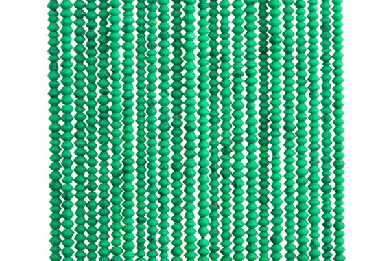 Turquoise Beads 1x1mm Peacock Green Rondelle Loose Beads (109901)