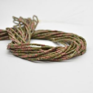 Shop Unakite Round Beads! High Quality Grade A Natural Unakite Semi-precious Gemstone Round Tube Beads – 4mm x 2mm – 15" strand | Natural genuine round Unakite beads for beading and jewelry making.  #jewelry #beads #beadedjewelry #diyjewelry #jewelrymaking #beadstore #beading #affiliate #ad