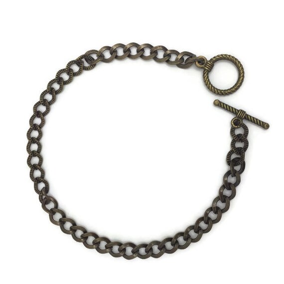 1,  Bracelet Chain Blank Antique Bronze