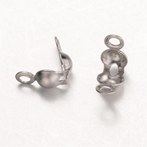 Shop Bead Tips & Knot Covers! 10, 26, 50, or 100 Stainless Steel Bead Tips, Calotte Ends, Clamshell Knot Cover, Cord Ends, Crimp Bead Cover, Knot Cover, Won't Tarnish | Shop jewelry making and beading supplies, tools & findings for DIY jewelry making and crafts. #jewelrymaking #diyjewelry #jewelrycrafts #jewelrysupplies #beading #affiliate #ad