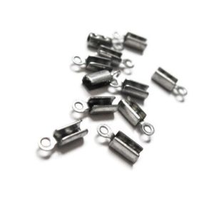 Shop Cord Tips! Fold over cord tips, 20pcs crimp end caps, Stainless steel clasp findings, Jewelry making parts | Shop jewelry making and beading supplies, tools & findings for DIY jewelry making and crafts. #jewelrymaking #diyjewelry #jewelrycrafts #jewelrysupplies #beading #affiliate #ad