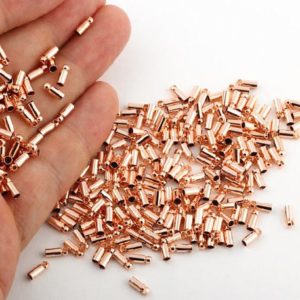Shop Cord Tips! 10 Pcs Inner 2.5x7mm Rose  Gold Bead Caps, Cord end, Cord tip , Solid End Cap-RSGLD-85 | Shop jewelry making and beading supplies, tools & findings for DIY jewelry making and crafts. #jewelrymaking #diyjewelry #jewelrycrafts #jewelrysupplies #beading #affiliate #ad