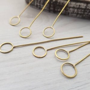 Shop Findings for Jewelry Making! 10 Pieces Of Brass Eye Pins | Head Pins | Brass Findings | Handmade Jewellery Components | Shop jewelry making and beading supplies, tools & findings for DIY jewelry making and crafts. #jewelrymaking #diyjewelry #jewelrycrafts #jewelrysupplies #beading #affiliate #ad