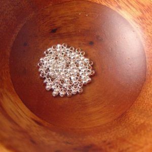 Shop Crimp Beads! 100 or 500 pcs 2 mm Crimp Beads, Silver Plated Brass 1.3 mm Inner Diameter | Shop jewelry making and beading supplies, tools & findings for DIY jewelry making and crafts. #jewelrymaking #diyjewelry #jewelrycrafts #jewelrysupplies #beading #affiliate #ad