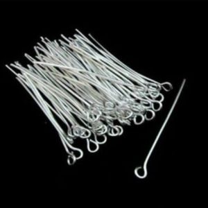 Shop Head Pins & Eye Pins! 100 Pcs – 18mm Silver Plated Eye Pins Jewellery Findings Craft Jewellery B147 | Shop jewelry making and beading supplies, tools & findings for DIY jewelry making and crafts. #jewelrymaking #diyjewelry #jewelrycrafts #jewelrysupplies #beading #affiliate #ad