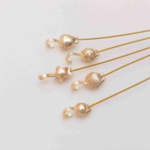 Shop Bead Tips & Knot Covers! 10pcs 14k Gold Plated Clamshell Bead Tips, Gold Tone End Tip Cover For Jewelry Making Supplies, Fold Over Crimp Bead, Cover Ends 4.5mm 5mm | Shop jewelry making and beading supplies, tools & findings for DIY jewelry making and crafts. #jewelrymaking #diyjewelry #jewelrycrafts #jewelrysupplies #beading #affiliate #ad