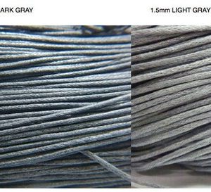 Shop Cord! 11 Yd 1.5mm Lt Gray Or Dark Gray Waxed Cotton Cord, Macrame / kumihimo / beading / jewelry Cord, Bracelet, Necklace / braiding / knotting Cord | Shop jewelry making and beading supplies, tools & findings for DIY jewelry making and crafts. #jewelrymaking #diyjewelry #jewelrycrafts #jewelrysupplies #beading #affiliate #ad