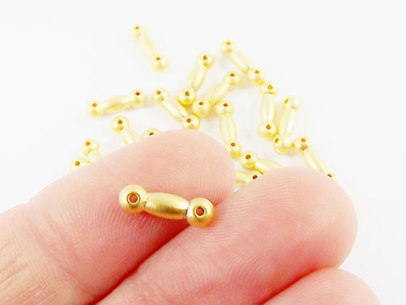 2 Hole Strand Separator Bead Spacer Bar Connector - Link Strand Connector 22k Matte Gold Plated - 20pcs