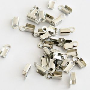 Shop Cord Tips! 20 Silver End Cap Crimp Beads, Crimp End Fastener Clip, Cord Tip F 20 039 | Shop jewelry making and beading supplies, tools & findings for DIY jewelry making and crafts. #jewelrymaking #diyjewelry #jewelrycrafts #jewelrysupplies #beading #affiliate #ad