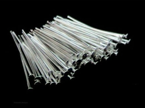 200 Pcs -  18mm Silver Plated Head Pins Jewellery Findings Craft G66