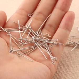 Shop Head Pins & Eye Pins! 200pcs 0.7mm metal eye pins 21 gauge bulk head pins eye pin nail,jewelry finding 28mm long thin pins | Shop jewelry making and beading supplies, tools & findings for DIY jewelry making and crafts. #jewelrymaking #diyjewelry #jewelrycrafts #jewelrysupplies #beading #affiliate #ad
