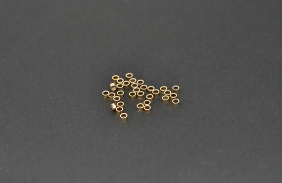 Gold Filled 2x1mm Crimp Beads, Made In China, Gc90