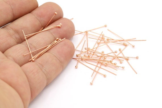 30mm Rose Gold Plated Ball Head Pin, Rose Gold Plated Ball Needle, - Rsg-852