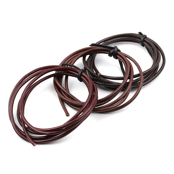 4mm Round Leather Cord, Genuine Cowhide Leather Cord, Necklace Cord, Bracelet Cord, Jewelry Making Leather Strip Multi Colors Option