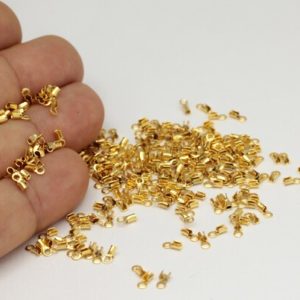 Shop Cord Tips! 50 pcs,(2×5.3mm),Inner 1mm,24k Gold Plated Cord End , Brass end cap , Crimps ,Cord Tip  ALT-69 | Shop jewelry making and beading supplies, tools & findings for DIY jewelry making and crafts. #jewelrymaking #diyjewelry #jewelrycrafts #jewelrysupplies #beading #affiliate #ad