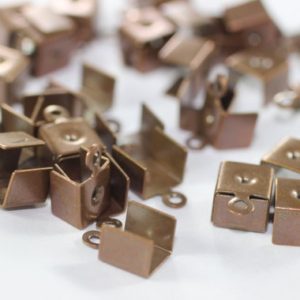 Shop Cord Tips! 7.5 x 11 mm Antique Copper Leather Crimp Ends with Hole 7,5x11mm, Cord Ends, End Cord. Crimp End, Cord tip , Crimp End Findings, | Shop jewelry making and beading supplies, tools & findings for DIY jewelry making and crafts. #jewelrymaking #diyjewelry #jewelrycrafts #jewelrysupplies #beading #affiliate #ad