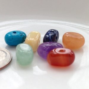 Shop Crystal Healing! 7 Chakra Beads, Chakra Bead Set, Chakra Healing, Genuine Gemstones, Gay Pride, Rainbow Beads, Approx: 8mm X 4mm, 1 Each Of 7 Beads | Shop jewelry making and beading supplies, tools & findings for DIY jewelry making and crafts. #jewelrymaking #diyjewelry #jewelrycrafts #jewelrysupplies #beading #affiliate #ad
