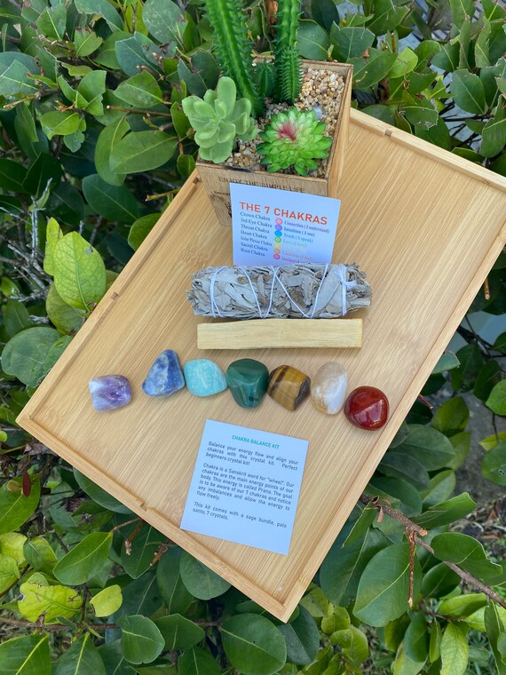 Chakra Balance Kit: Tumbled Crystals, Sage, Palo Santo