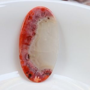 Shop Agate Cabochons! Moroccan Agate Cabochon, Big Size, Oval Designer Cabochon, Beautiful White and Translucent Fortification lines, Pocket Stone, Loose Stone. | Natural genuine stones & crystals in various shapes & sizes. Buy raw cut, tumbled, or polished gemstones for making jewelry or crystal healing energy vibration raising reiki stones. #crystals #gemstones #crystalhealing #crystalsandgemstones #energyhealing #affiliate #ad