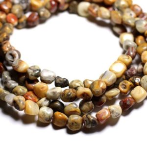 Shop Agate Chip & Nugget Beads! 10pc – Perles Pierre – Agate Crazy Nuggets 8-10mm blanc jaune marron gris – 4558550085450 | Natural genuine chip Agate beads for beading and jewelry making.  #jewelry #beads #beadedjewelry #diyjewelry #jewelrymaking #beadstore #beading #affiliate #ad
