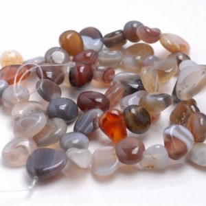 Shop Agate Chip & Nugget Beads! 11-14MM Botswana  Agate Gemstone Pebble Nugget Granule Loose Beads 15.5 inch Full Strand (80001895-A24) | Natural genuine chip Agate beads for beading and jewelry making.  #jewelry #beads #beadedjewelry #diyjewelry #jewelrymaking #beadstore #beading #affiliate #ad